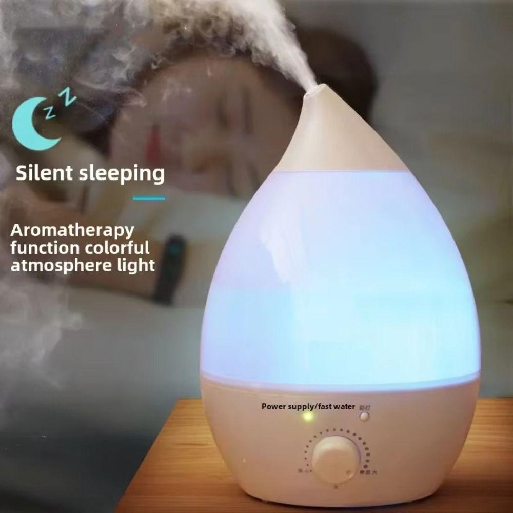 Quiet Water Droplet Shape Air Humidifier Large Fog Volume LED Aroma Diffuser  Bedroom Ornament
