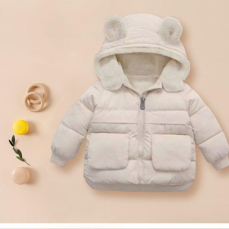 Autumn Winter Warm Outerwear Girl Boy Hooded Lamb Fleece Down Jackets Casual Jacket Children Clothes Baby Thicken Coats