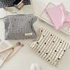 Plaid Striped Fashion Cosmetic Bag Portable Travel Toiletry Bag Women Large Capacity Zipper Make Up Organizer Makeup Storage Bag