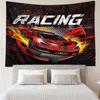 Racing Print Tapestry, Backdrop, Easy Setup, Ideal for Bedroom, Office & Living Room, with Aesthetic Wall Hanging Decor.
