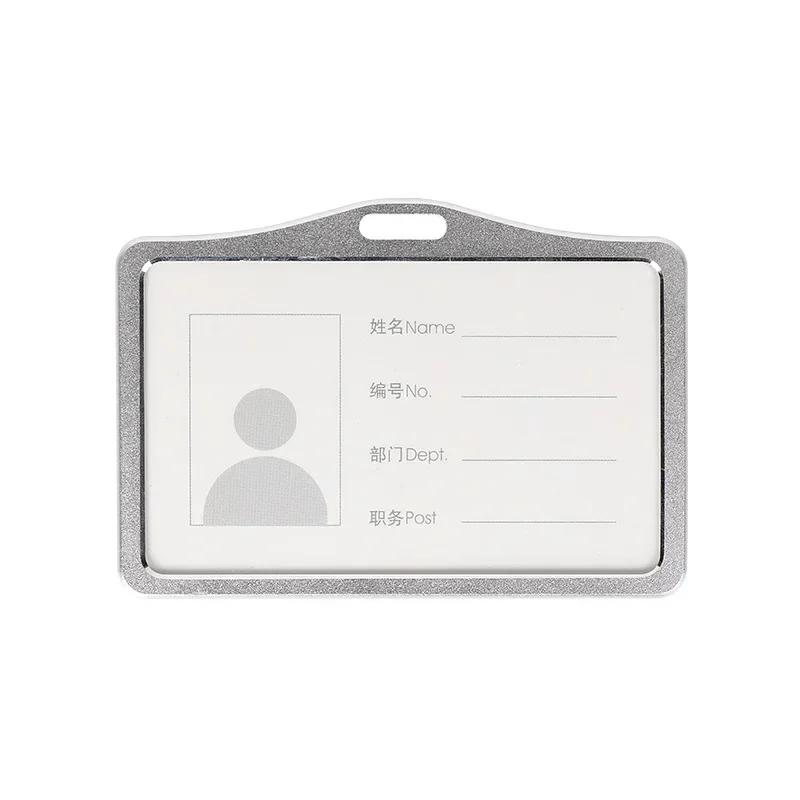 1 Pcs Aluminum Alloy Card Cover Case Bank Business Work Card Holder with ABS Retractable Badge Reel Credit ID Card Badge Bag
