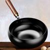Traditional Wok Hammered Iron Pan with Non-Stick Coating Wooden Handle Frying Pan Japanese Cookware