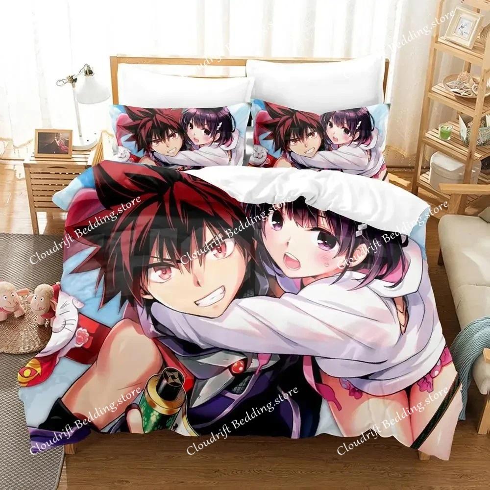 Anime Ayakashi Triangle Bedding Set Duvet Cover Bed Set Quilt Cover Pillowcase Comforter king Queen Size Boys Adult Bedding Set