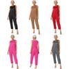 Womens Adaptive Jumpsuit Alzheimer Special Needs Round Neck Sleeveless Back Zipper Anti Stripping Pockets