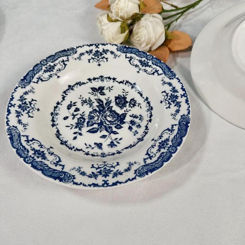 Elegant French Retro Ceramic Straw Hat Deep Plate