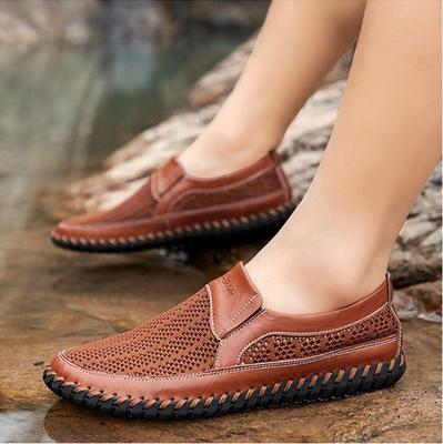 Men'S Casual Shoes Men Summer Style Mesh Flats For Men Loafer Creepers Casual High-End Shoes Very Comfortable Size:38-46