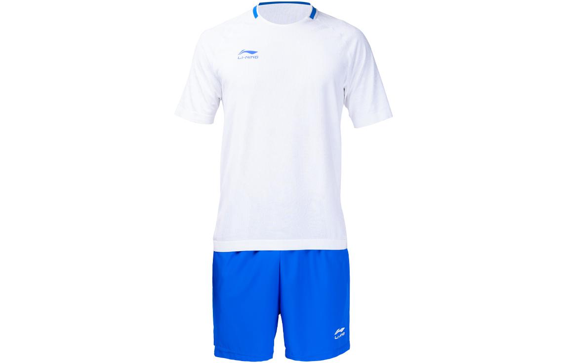 Li Ning Soccer Jersey Sets Men s Standard White/Sky Blue Moderate AATS037-1 4XL
