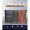 Wallet Men's Short Style European American Retro Multi Card Chain Soft Leather Clip Zipper Coin Purse