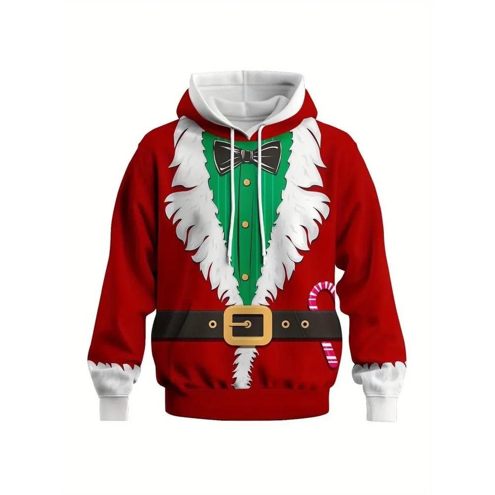 Autumn Winter Christmas Day Creativity 3D Printed Hoodie Men's Fashion Comfort Loose Sports Leisure Versatile Pockets Hoodies