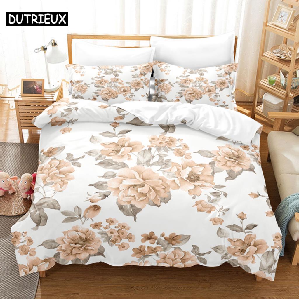 Flower Duvet Cover Set King Size 230X260 Single Double Bed Quilt Covers Pillowcase 3D Queen Bedding Sets Full Twin 2PCS 3PCS New