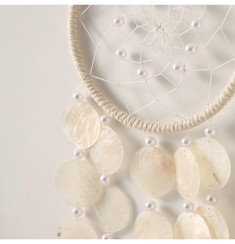 Seashell Wind Chime & Dream Catcher Pendant - Handmade Heart Ornament for Indoor Room Decor