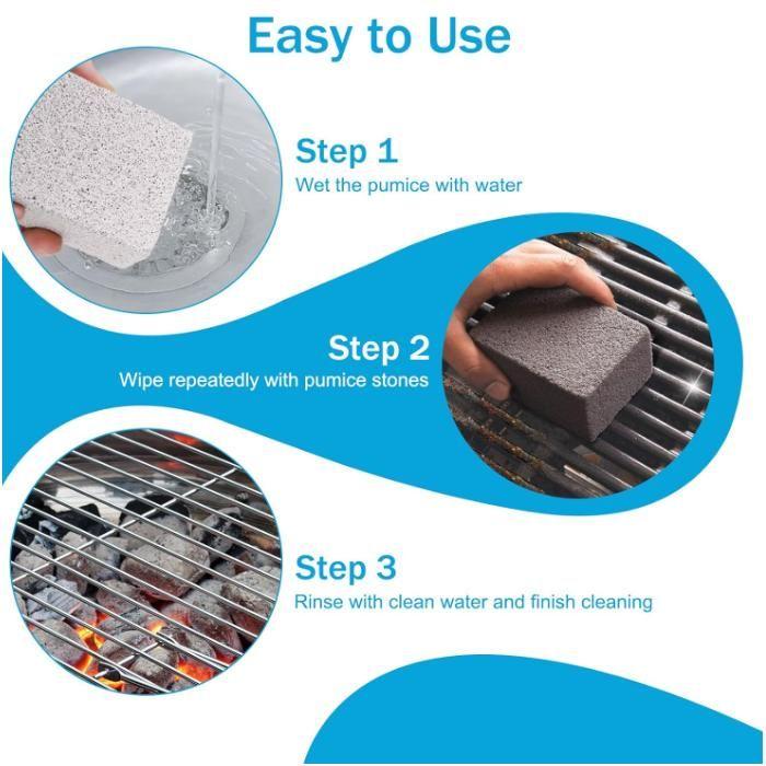 6Pièces Grill Nettoyage Pierre Réutilisable Blocs Briques de Nettoyage Griller Pierre Nettoyant Ponce pour Nettoyer Barbecue Grills