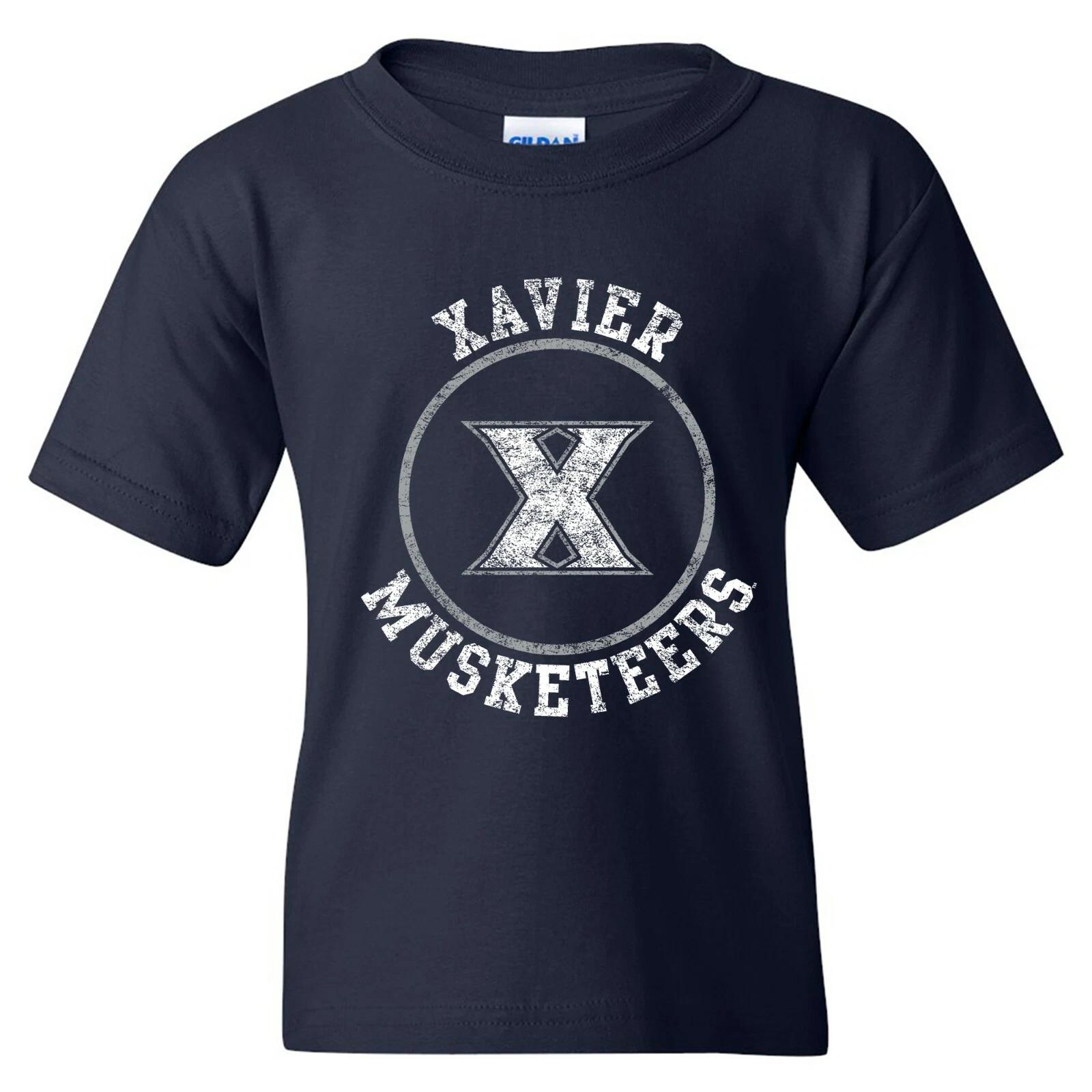 Xavier Musketeers Distressed Circle Logo Youth T Shirt - NCAA College - Navy L