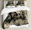 Sloth Bedding Set For Bedroom Bed Home Cartoon Mammal on Tropical Jungle with Green Banana Duvet Cover Quilt Cover Pillowcase
