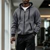 Felpa con cappuccio da uomo mezza zip con tasche multiple, felpa casual per sport all'aperto
