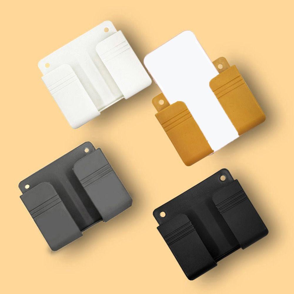 4Pcs Plastic Remote Control Storage Rack Punch Free Phone Plug Charging Holder  Office