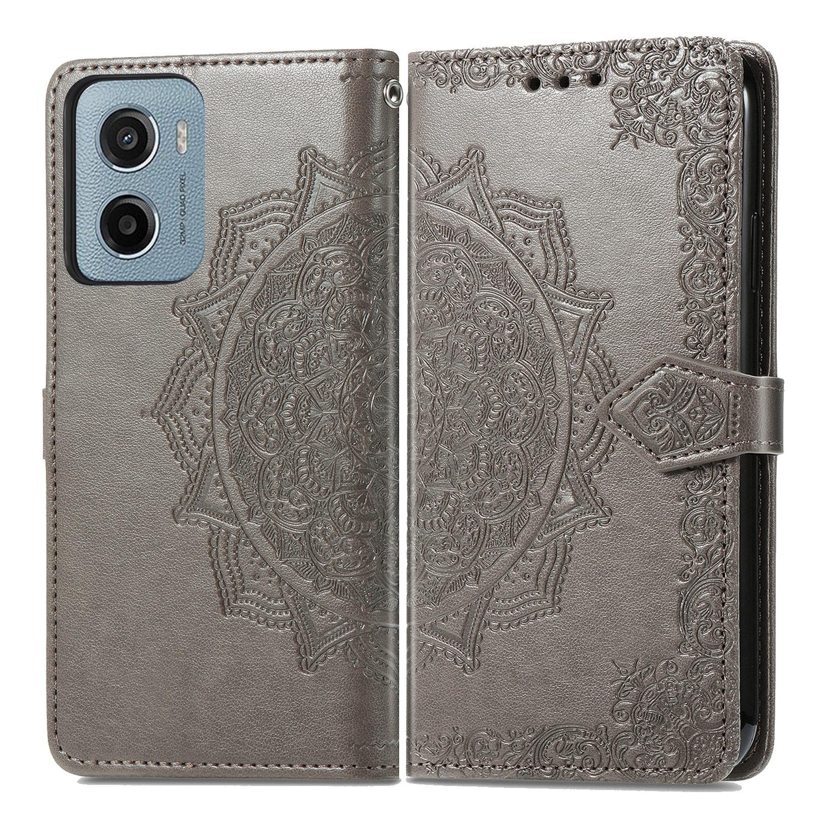 

For Motorola Moto G05 4G Wallet Case Mandala Flower Leather Phone Cover Stand Blue