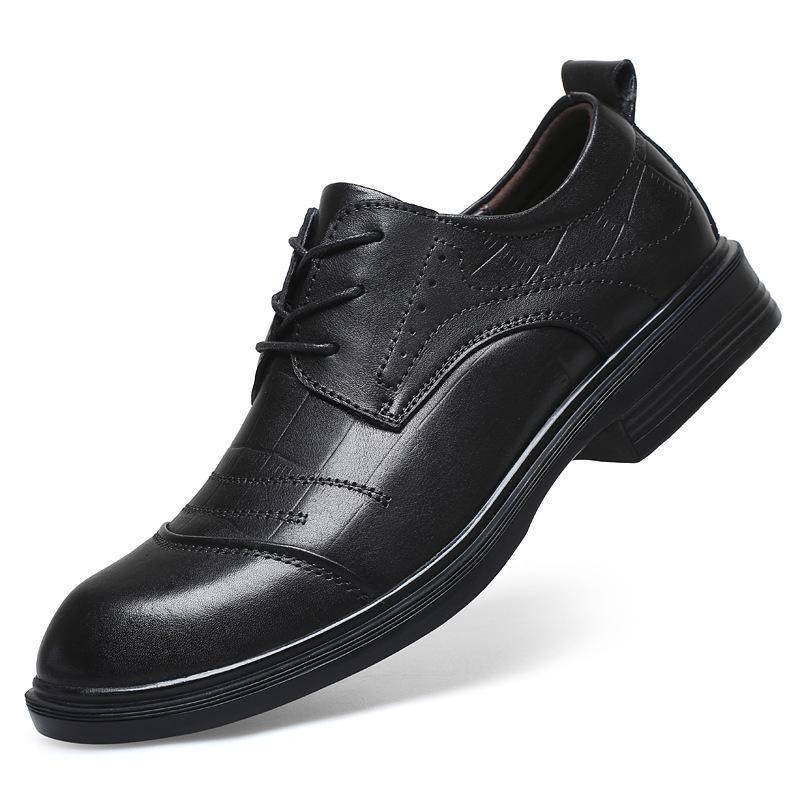 Men s Autumn Business Formal Cowhide Loafers - Large & Small Sizes 36 чёрный