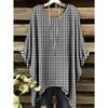 Camiseta Nueva de Verano Llimit para Mujer Elegante Vacaciones Gráfico Geométrico Simple Manga Corta Camiseta Moda Callejera Cuello Redondo Ropa de Mujer