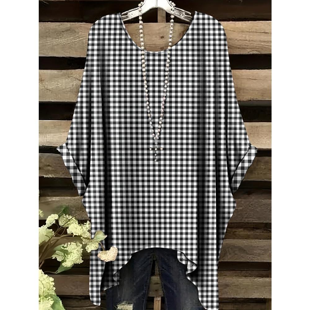 Camiseta Nueva de Verano Llimit para Mujer Elegante Vacaciones Gráfico Geométrico Simple Manga Corta Camiseta Moda Callejera Cuello Redondo Ropa de Mujer