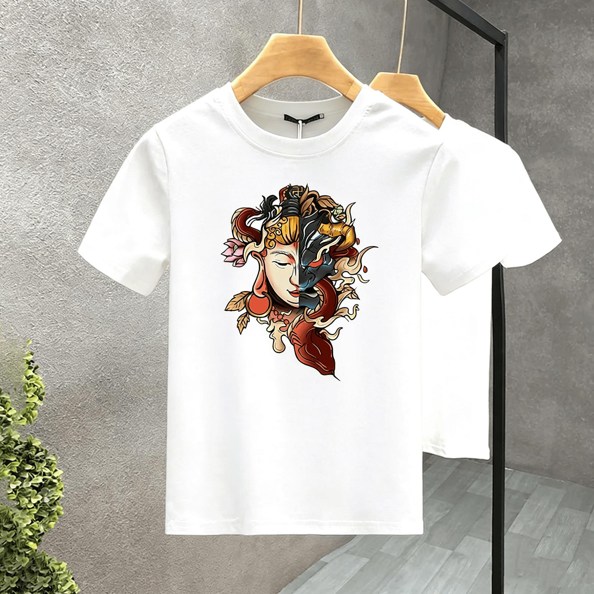 

Abstract Avatar Tshirt 2026 Fashionable Mens Pure Cotton Summer Street Wear Y2K Minimalist Style Mens Tshirt Mens Clothing S