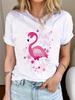 Flamingo Beach Printed Tshirt Summer Vacation Womens Fashion Pattern Printed Clothing Top Comfortable Breathable and Soft