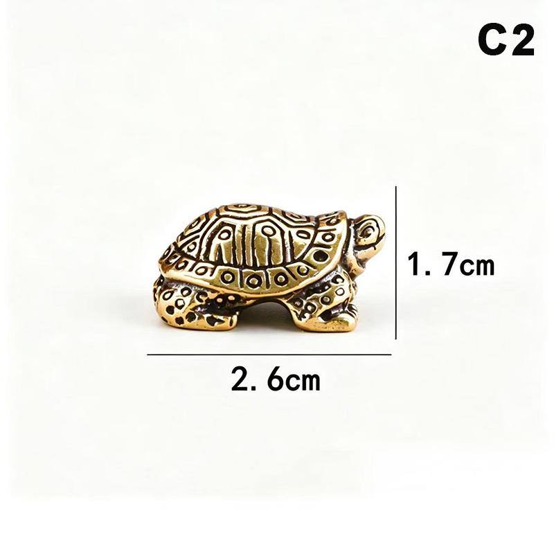Pure Copper Feng Shui Turtle Statue Antique Brass Tortoise Figurine Lucky Charm Ornament for Home Office Business Place Decor
