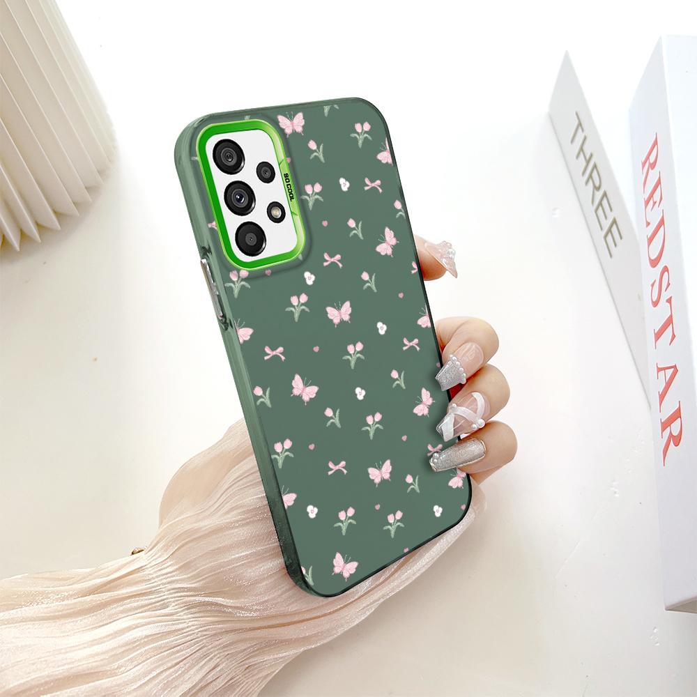 Painted Pattern Colorful Sliver Double Sided Hard Shell Shockproof Anti-fall Phone Casing for Samsung