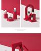 Chinese Red Geometric Photography Props: New Year Theme Still Life Display Stand