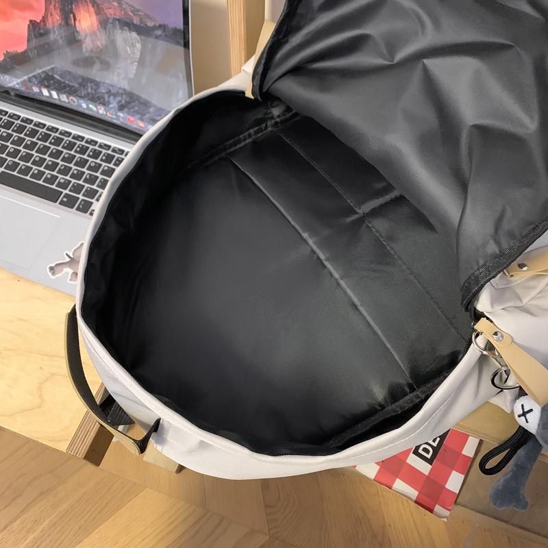 Boys Girls Backpack Letter Large Capacity High School Student Schoolbag