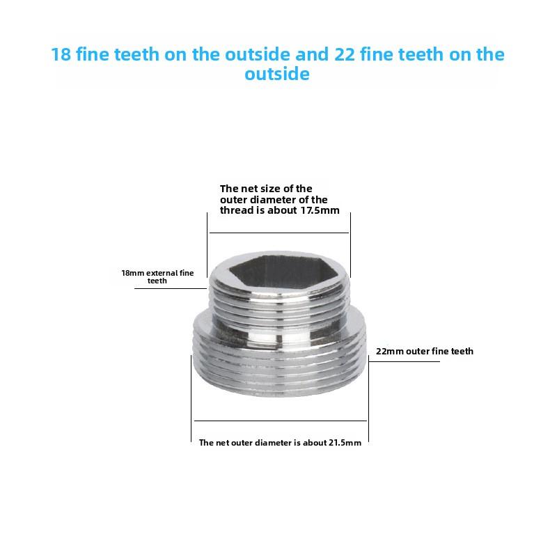 Faucet Adapter 22 Turn 16 18 20 22 24 26 28 30 32mm Internal and External Fine Tooth Faucet Conversion Thread Accessories