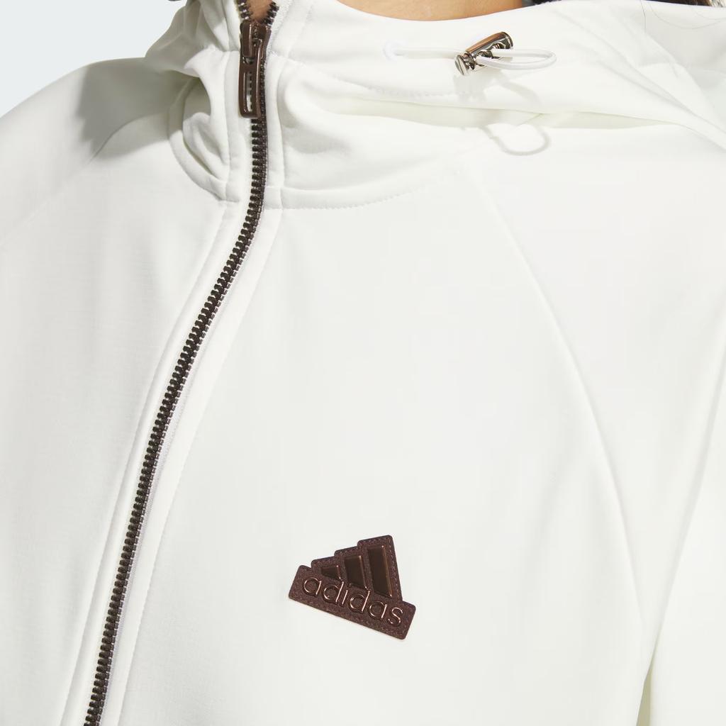 Adidas FW24 Softshell Hooded Modern Series Water-Resistant Warm Casual Long Sleeve Jacket Women Jackets Han-Jade-White JX6833