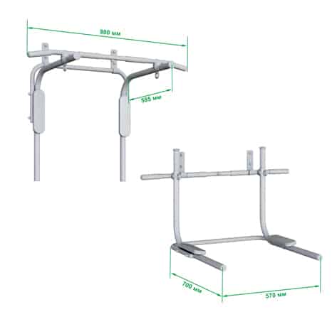 Pull-up Bar Wall Mounted 3in1 with Stick +box Black