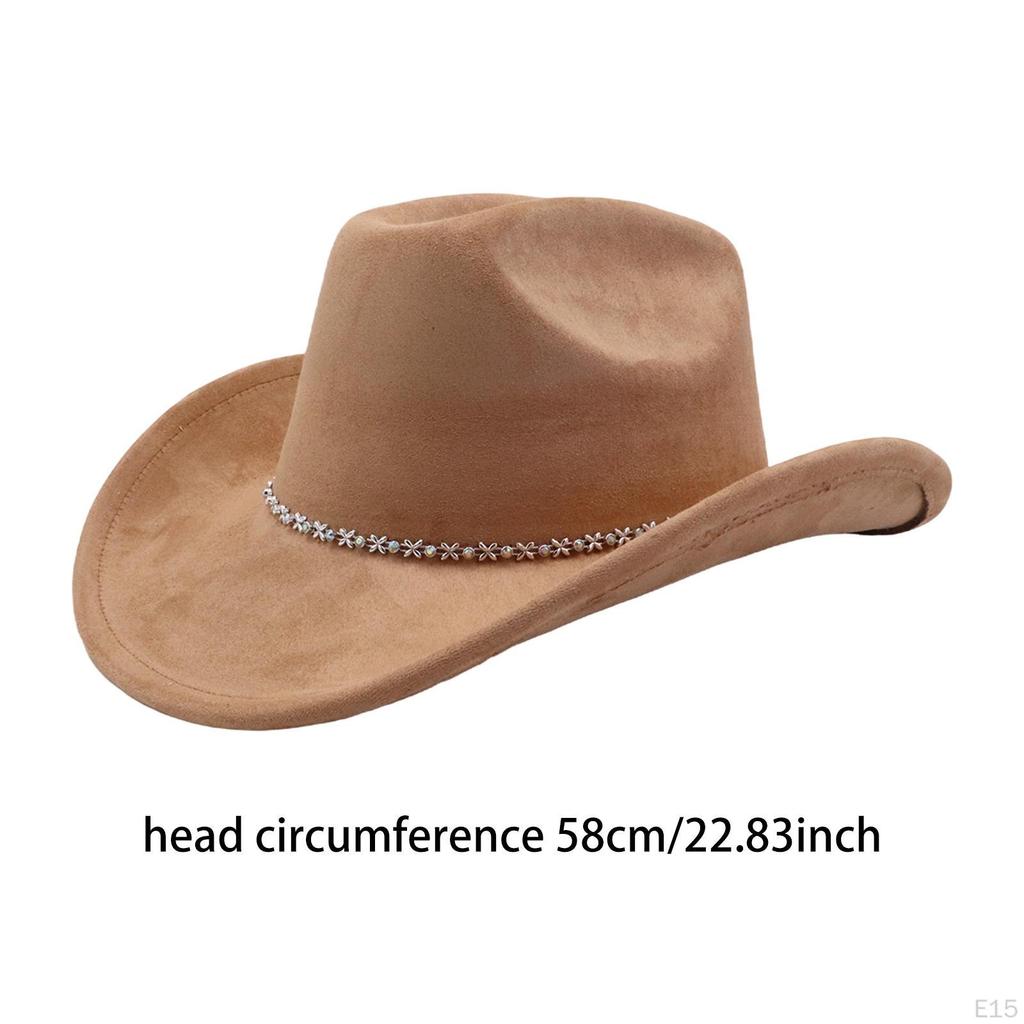 Adult Cowboy Hat, Wide Brim Western Headwear, Lightweight And Sturdy Polyester Party Suitable
