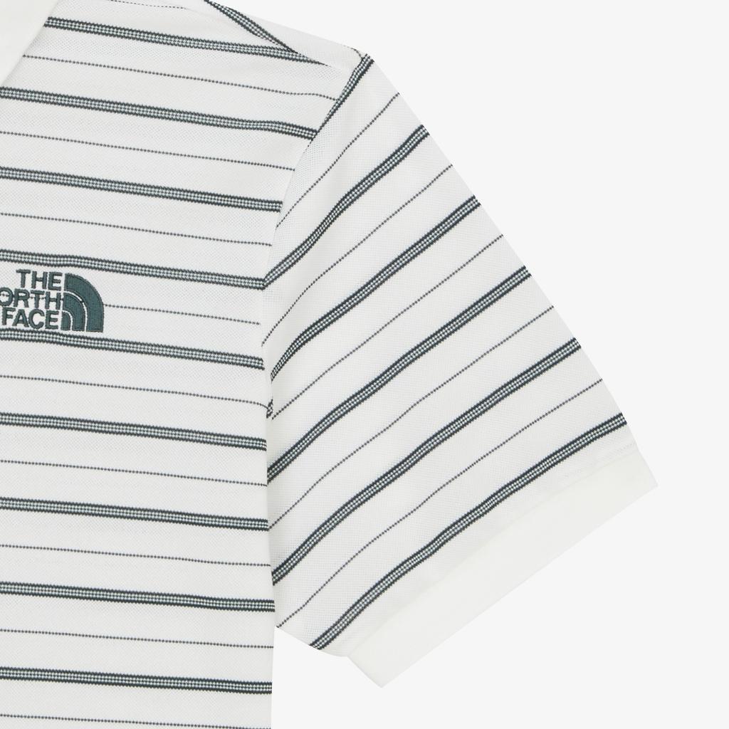 The North Face Mens Cmx Stripe Outdoor Fashion Comfortable Versatile Short Sleeve Polo Shirt Men Tops Pine NT7PR05B