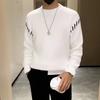 Spring 2024 Men's Sweater Patchwork Assorted Colors Skin-Friendly Fabric Fashion Versatile Top Casual Long-Sleeved Bottoming Shirt