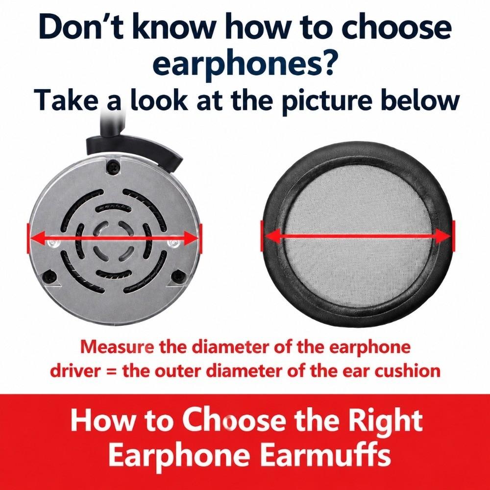 2PCS Enhanced Comfort Headphones Ear Pads Velvet Sponge Ear Cushions Headphones