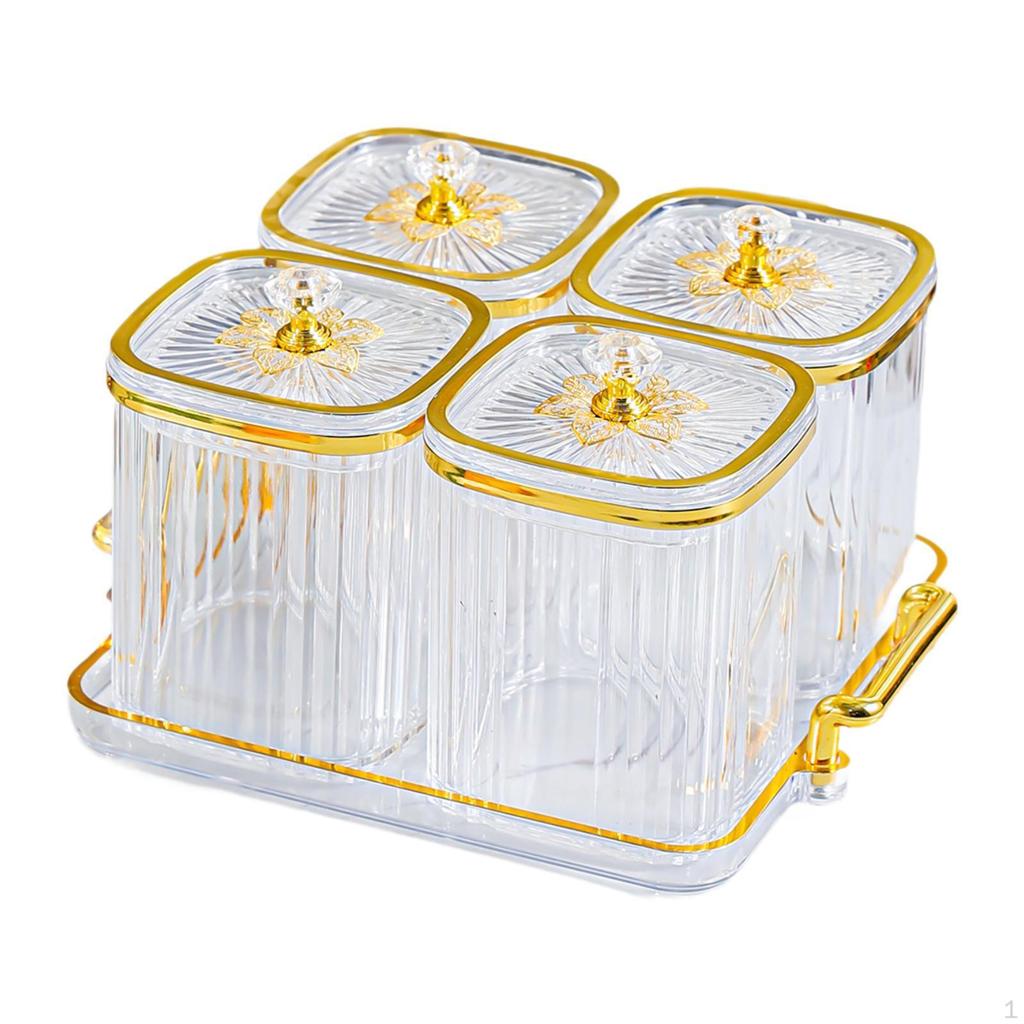 Appetizer Plate for Dried Fruits, Divided Serving Box with Lid Dining Room