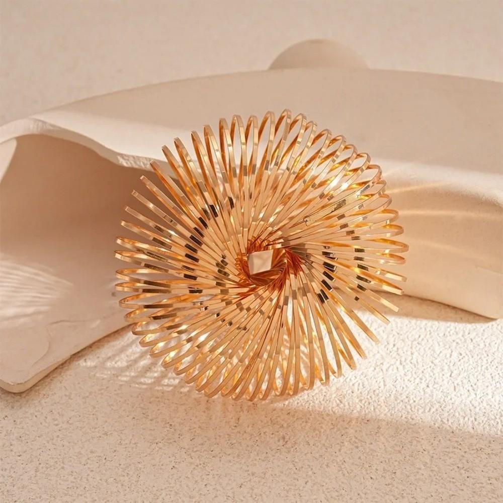 Flat Wire Elastic Bracelet Geometric Design Metal Bracelet  Women's Handwear Jewelry Accessory