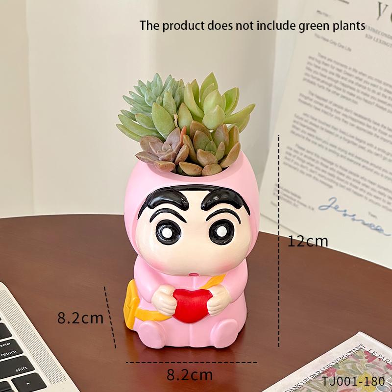 

Miniso Cartoon Crayon Shin Chan Succulent Flower Pot Living Room Desktop Decoration Office Home Green Plant Decoration
