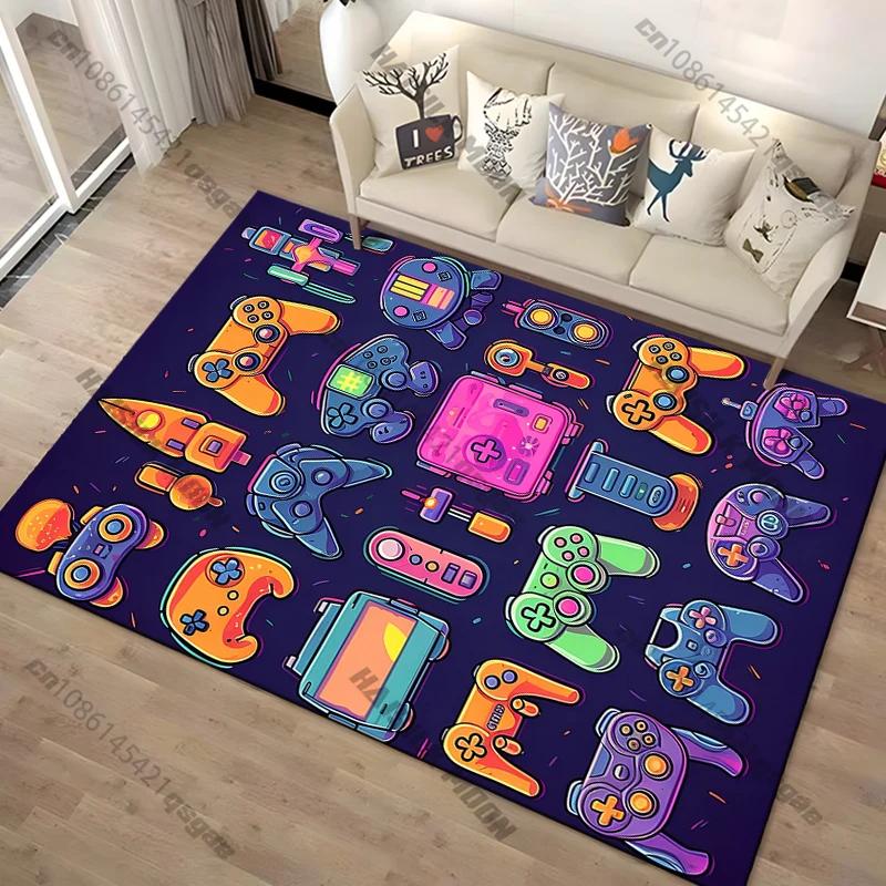 Modern Colorful Gaming Themed Carpet Non Slip Floor Mat for Living Room Kitchen Entrance Door Balcony Washable Rug Home Decor