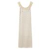 Women's 2025 Summer Lace Polka Dot Backless A-Line Long Dress