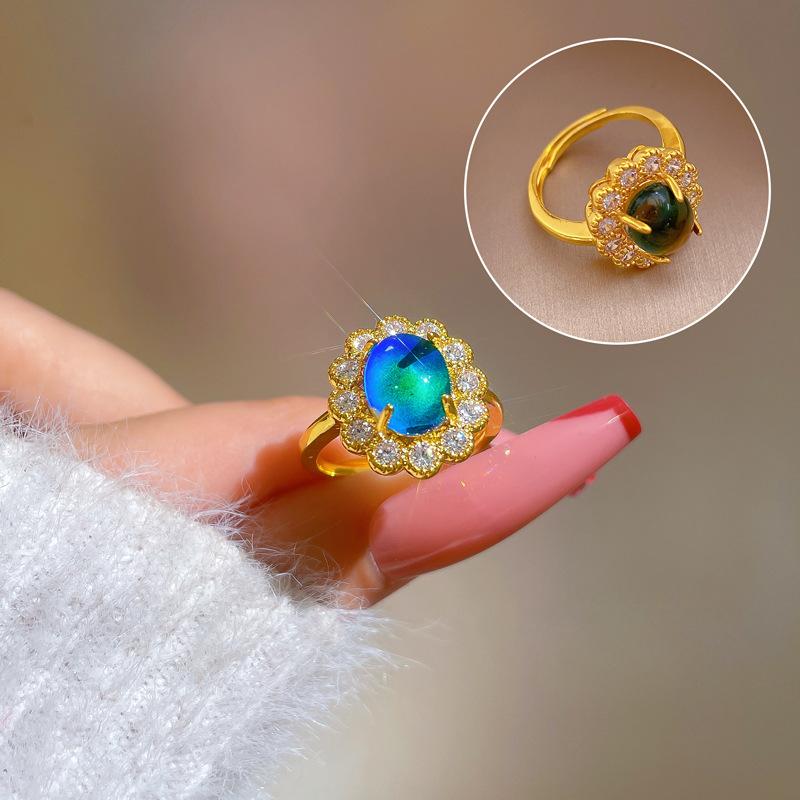 316L Stainless Steel  Irregular Zircon Layer Ring For Women Exquisite Vintage Handmade Jewelry