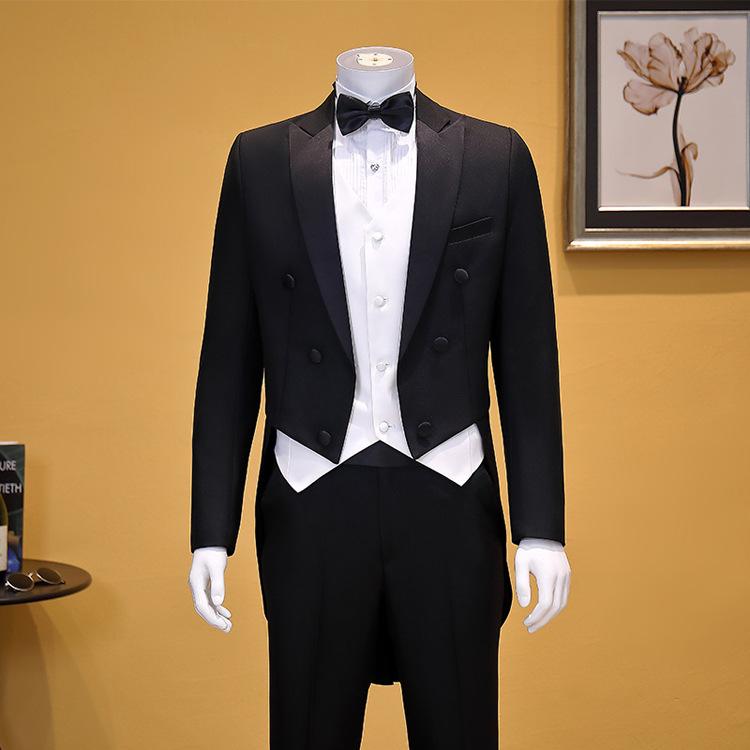 Men's Swallowtail Tuxedo for Formal Events, Stage Performances, and Choir Conductors