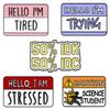 Hello I Am Trying Attention Cation Slogon Metal Design Badges Brooch Enamel Pins Label Bag Backpack Jewelry Gift