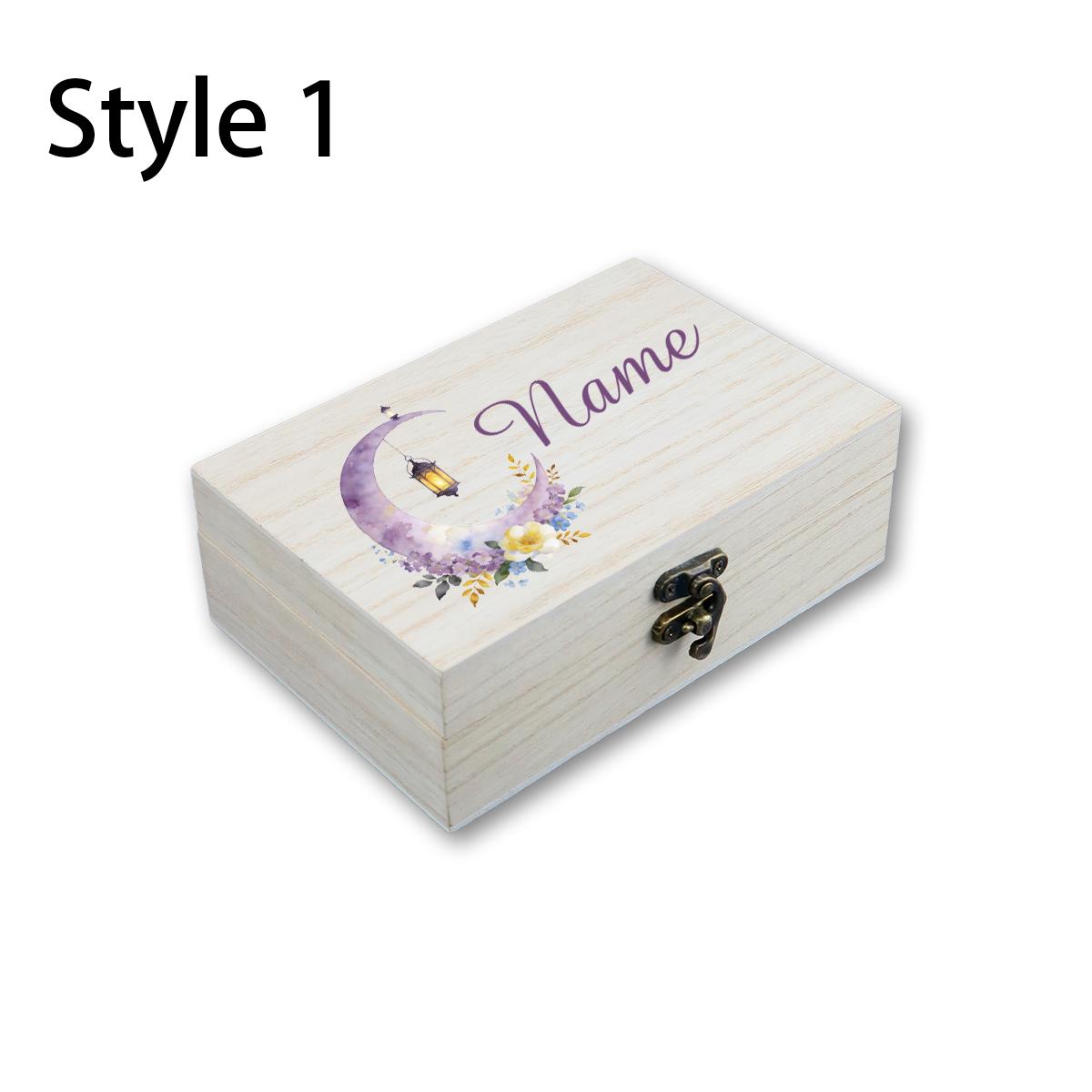 Custom Name Ramadan Memory Box, Personalized Festival Keepsake Box, Customized Ramadan Storage Case, style 1