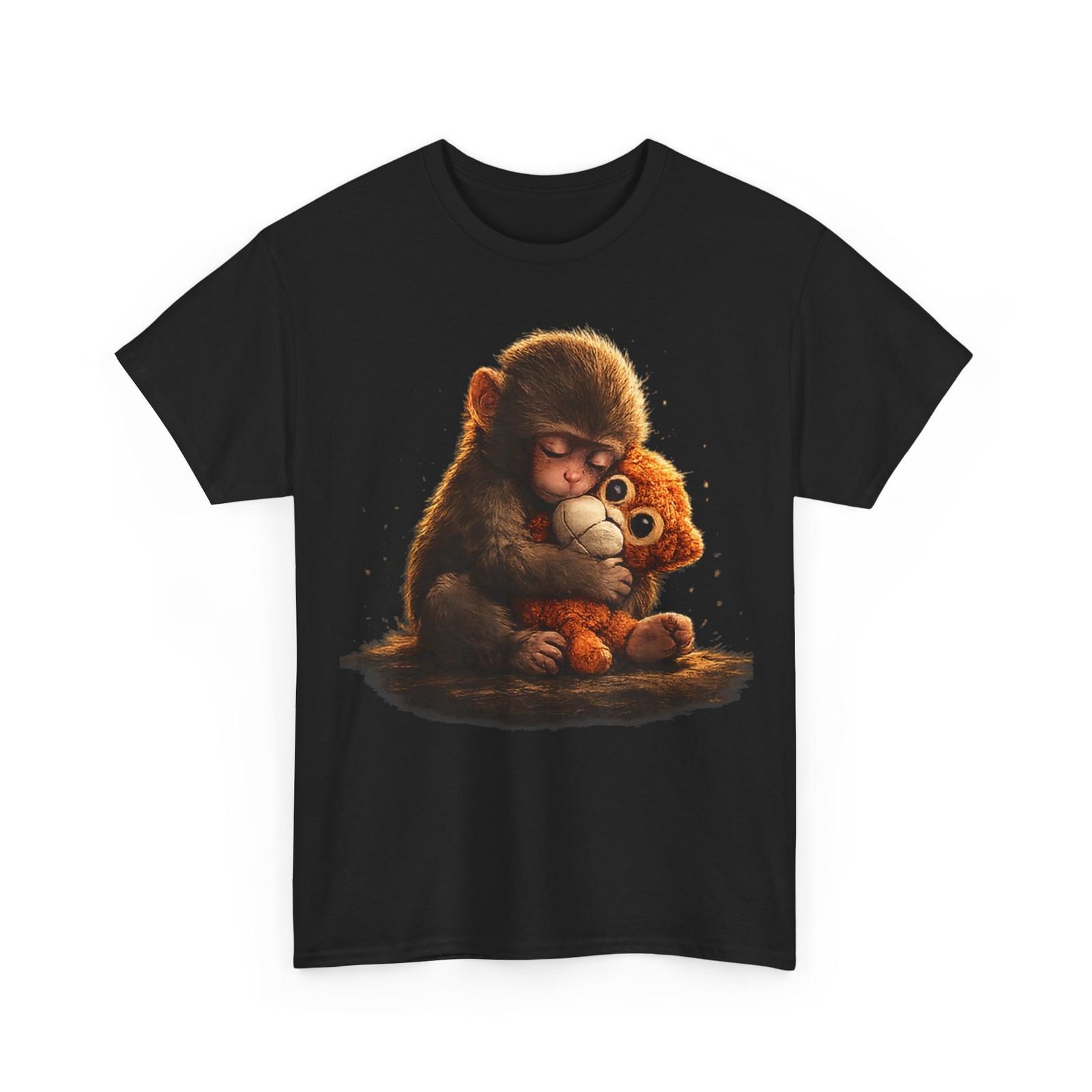 Baby Monkey Punch Shirt, Kawaii Baby Monkey Japanese Art T-Shirt M