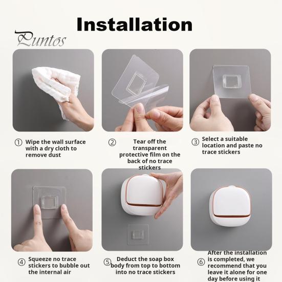Self Draining Soap Holder Strong Load-bearing Easy To Install Bathroom Wall Mounted Soap Box Tray Container