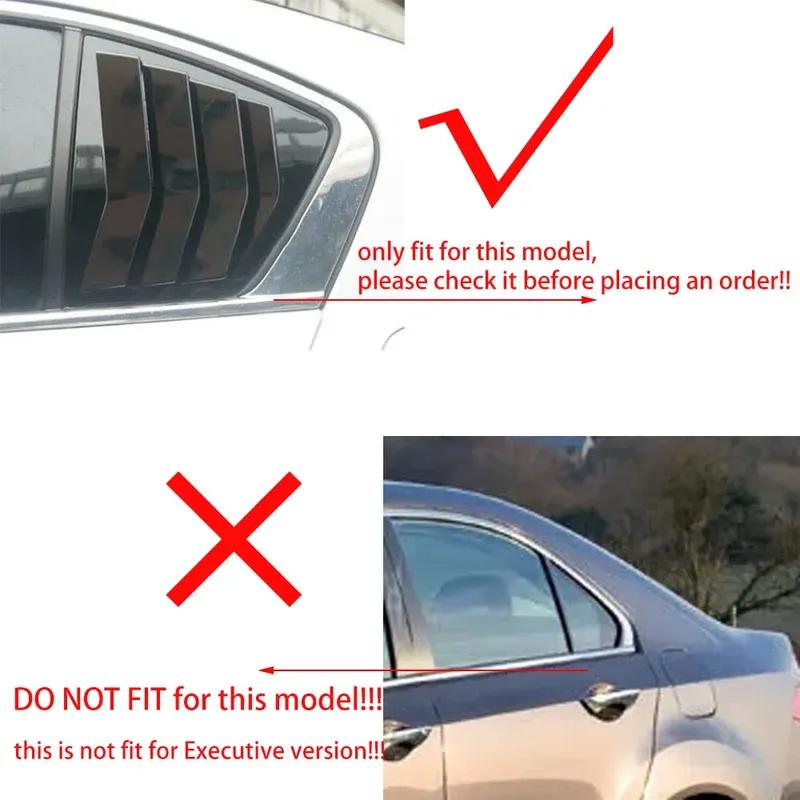 For Honda Accord 8th Sedan 2008-2013 ABS Plastic Rear Window Quarter Louver Scoop Cover Side Vent Trim Car Adhesive Accessories