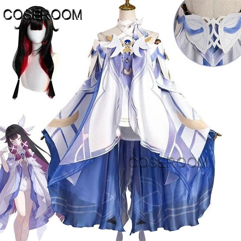 Gioco GenshinImpact Damigella Columbina Costume Cosplay Vestiti Halloween Carnevale Festa Gioco di Ruolo Uniforme Parrucca per Donne